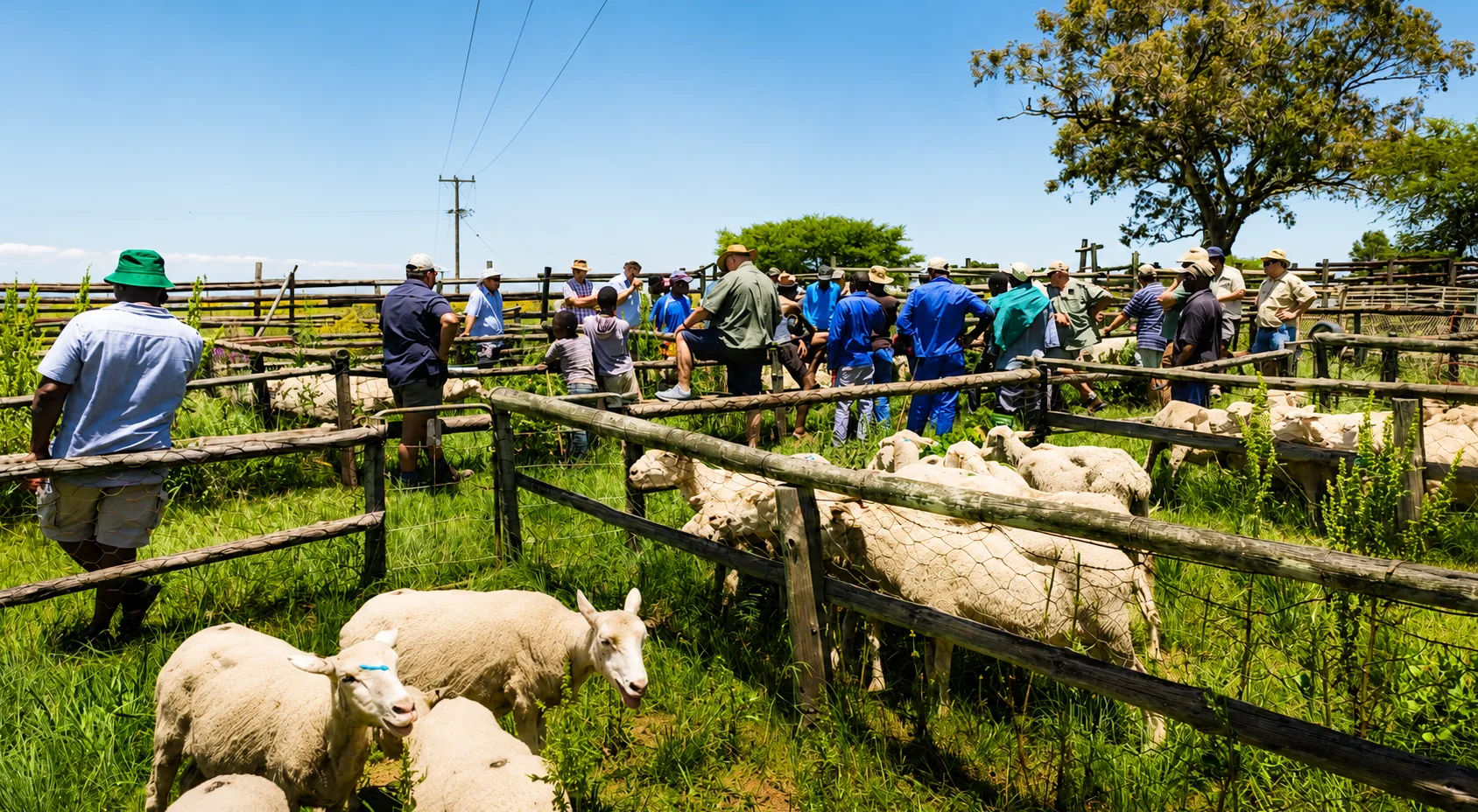 Farmers and buyers attending an Eastern Cape livestock auction