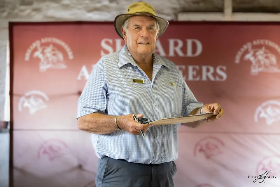 Chris Sheard preparing to conduct an auction