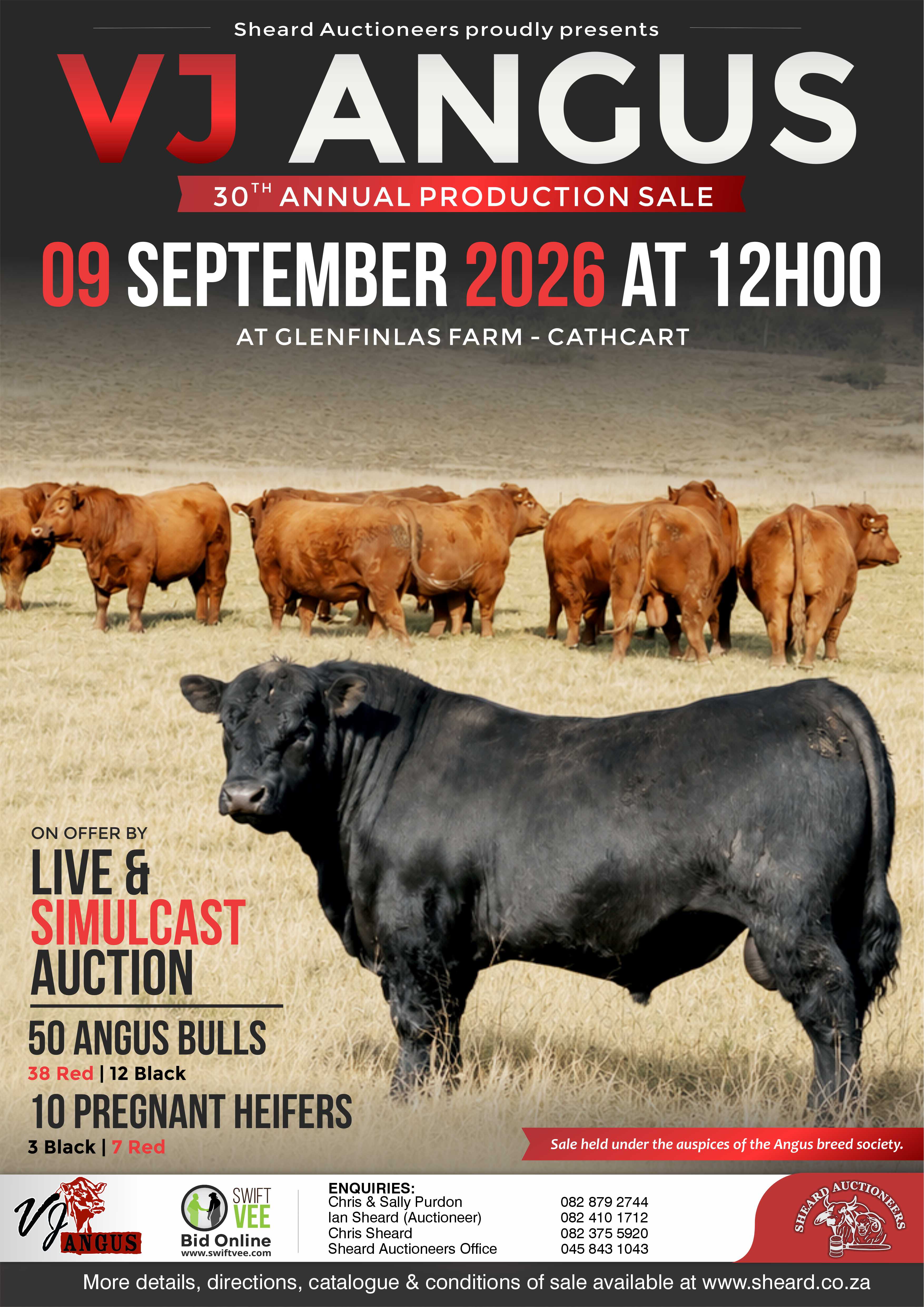 Poster for VJ ANGUS 30th ANNUAL PRODUCTION SALE