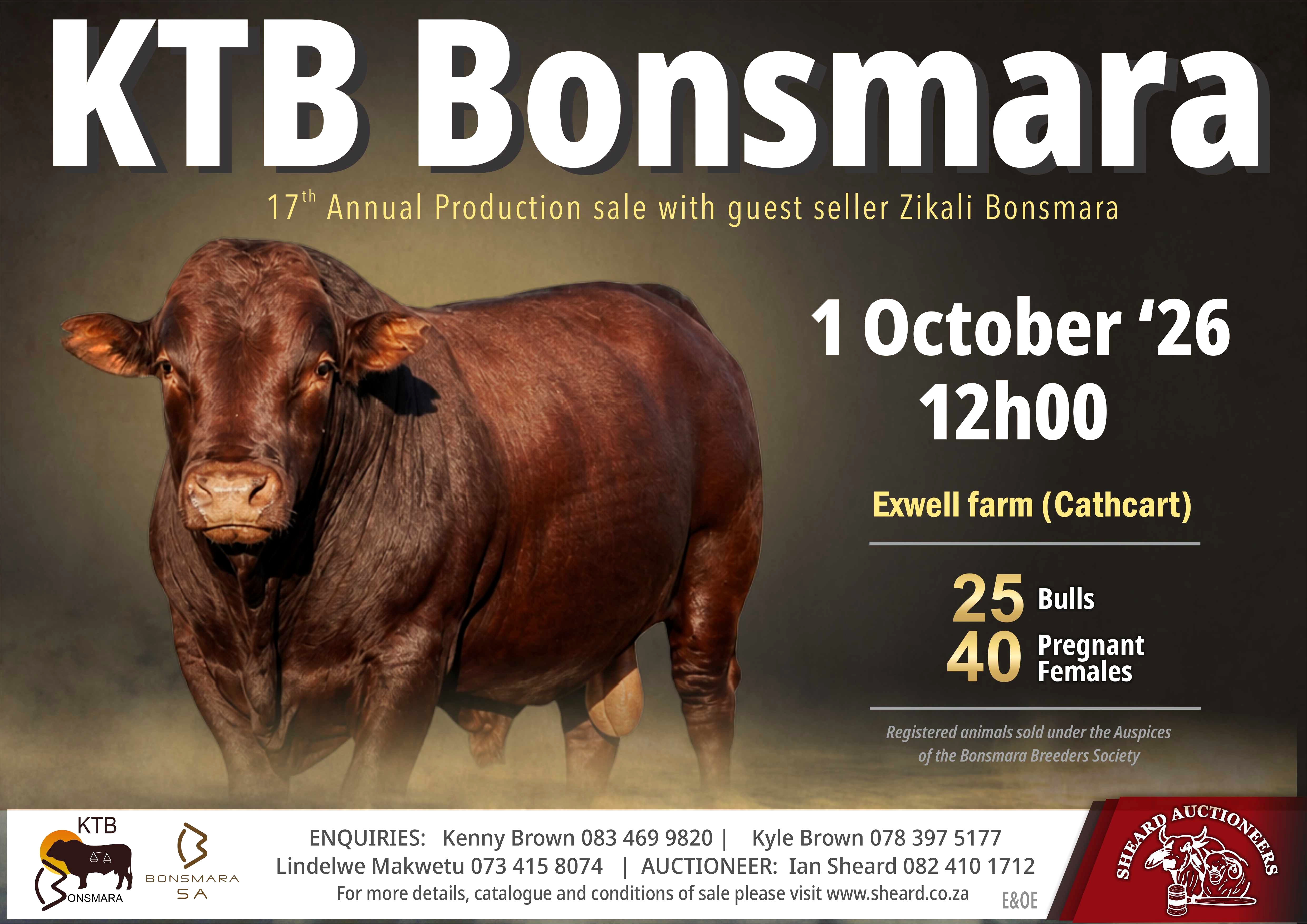 Poster for KTB BONSMARA 17th ANNUAL PRODUCTION SALE