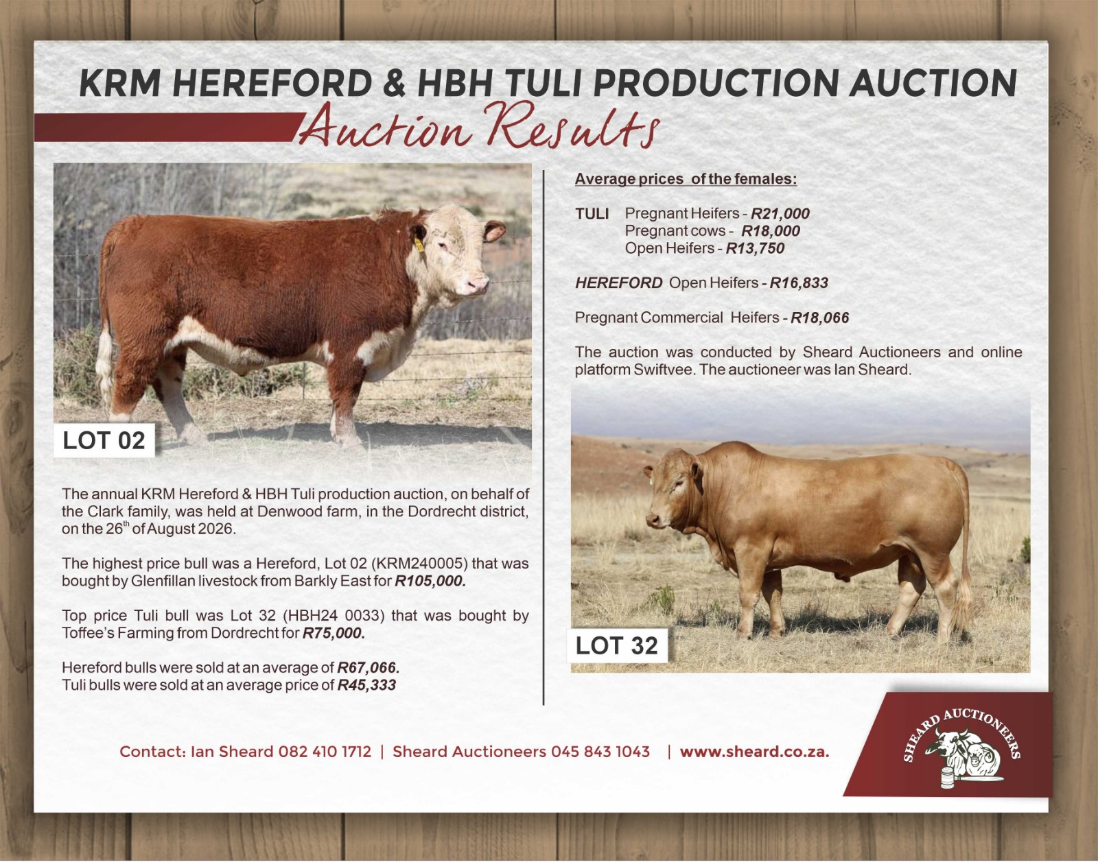 Poster for KRM HEREFORD & HBH TULI SALE REPORT